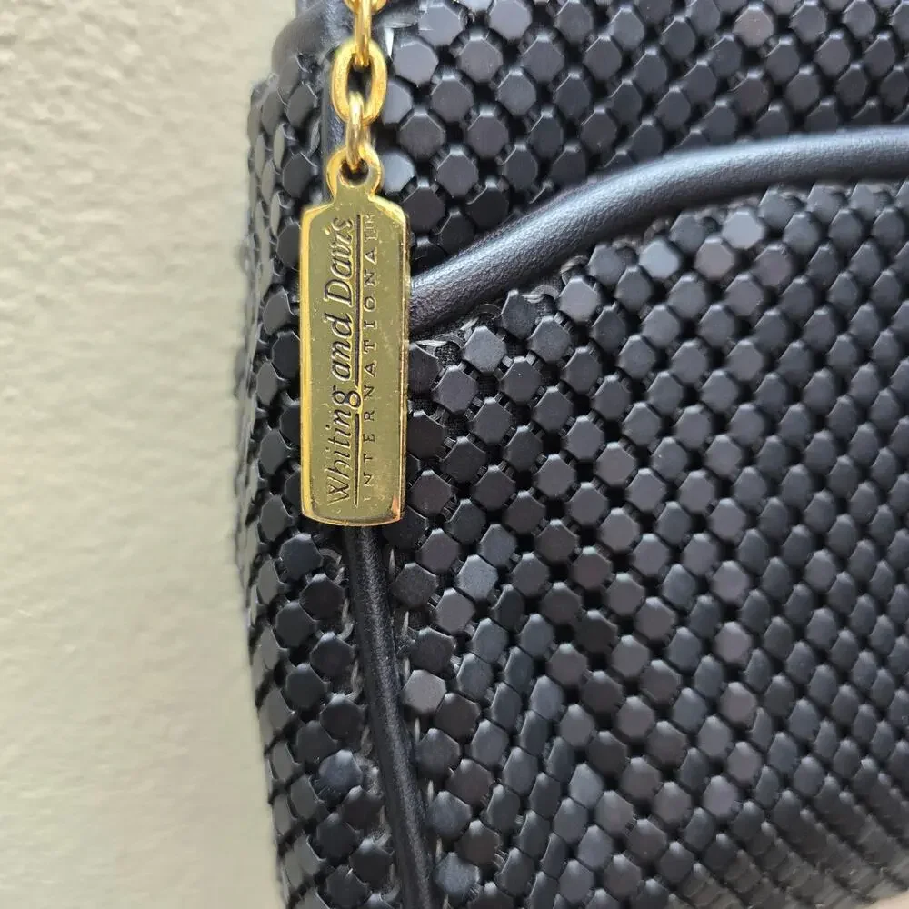 Vintage Whiting and Davis Metal Mesh Shoulder Evening Bag Event Gold Hardware